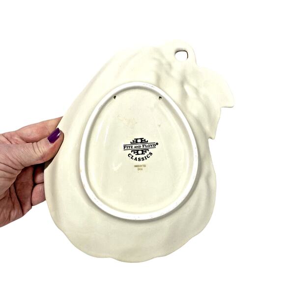 Fitz and Floyd Classics Pumpkin Gourd and Blossoms Porcelain Dish Wall Hanging - Picture 6 of 10